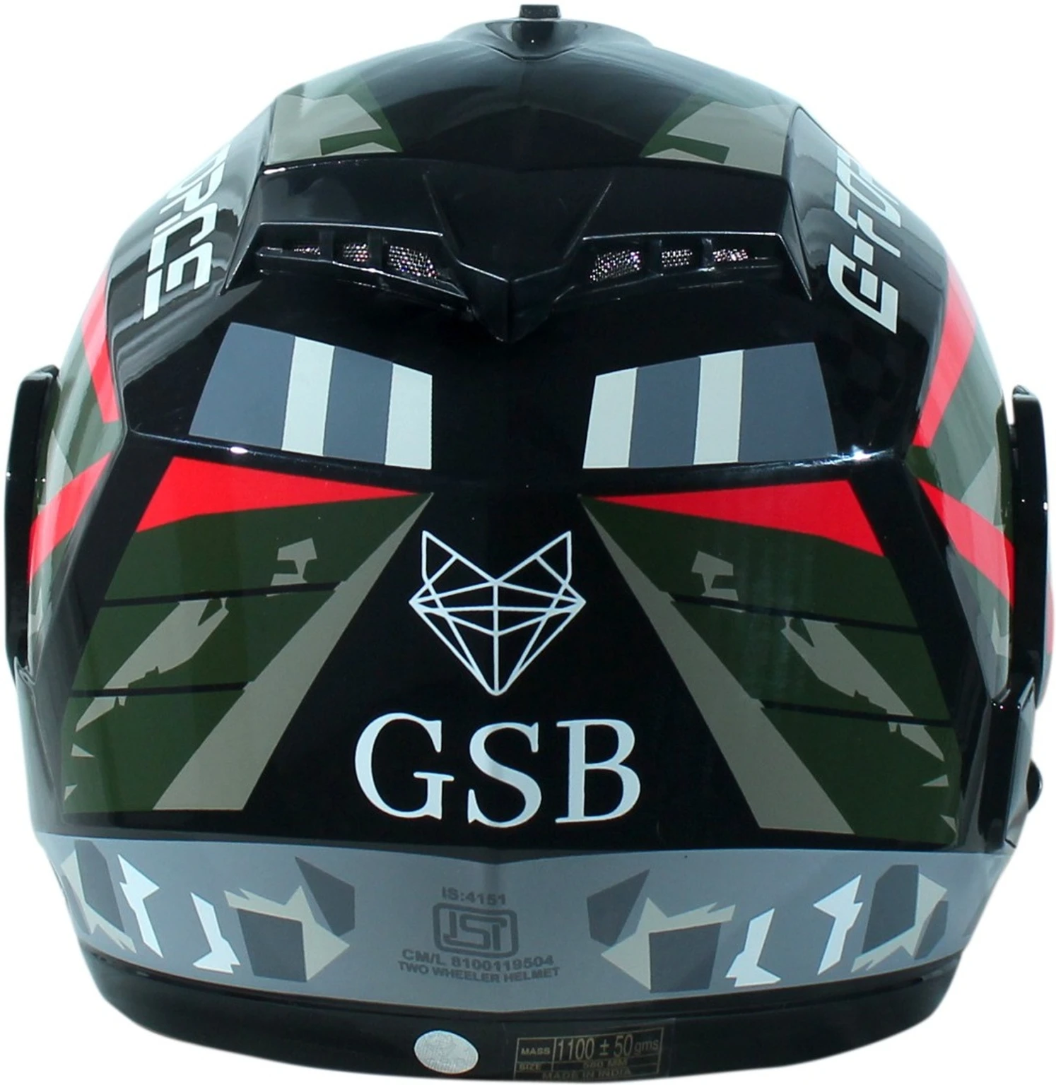 G- FORCE FLIPUP BLACK(RED STICKER) HELMET Motorbike Helmet (Black, Red) - view 3